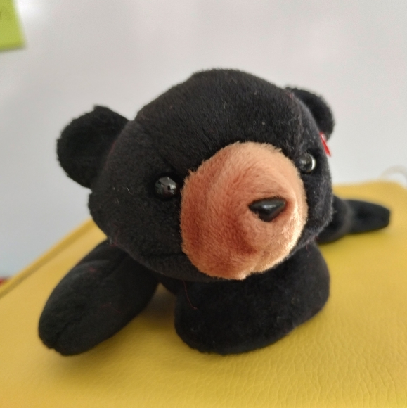 ✓TY Retired Beanie Baby BLACKIE The Black Bear No Hang Tag - Picture 4 of 11